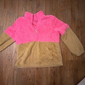 Lilly Pulitzer Pink and Tan Fleece Jacket